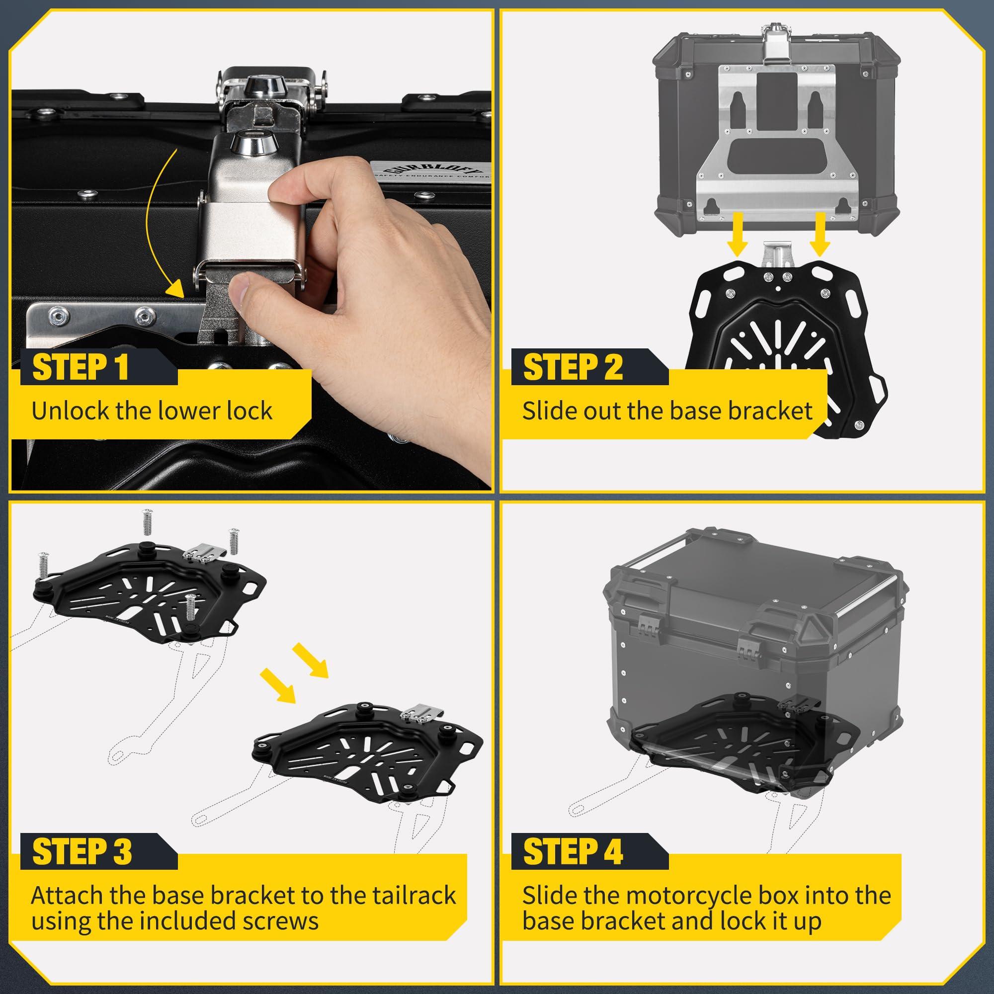 Bibiy． / FLORET BOX BAG/WHT/B41-BG035WHF Amazon.com: Gurblofy Motorcycle Top Case, 45L Aluminum Motorcycle